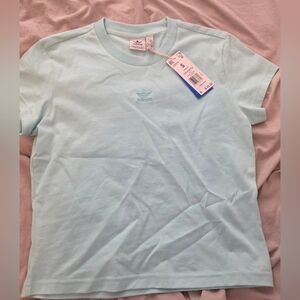 Adidas Sky Blue ESS Slim Tee with Logo, Size Small Womens, NWT.